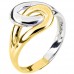 Χρυσό δίχρωμο δαχτυλίδι κόμπος Κ14